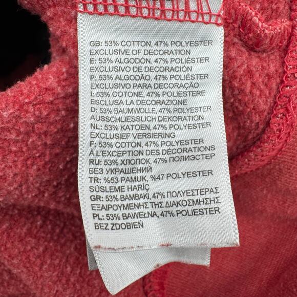 The North Face Hoodie Mens Large Red Pullover Sweatshirt Logo Casual Soft Fleece - Picture 8 of 9